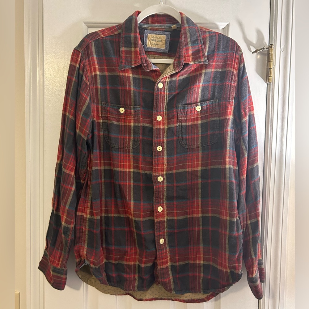 True Grit Red-Dark Blue Flannel - Medium